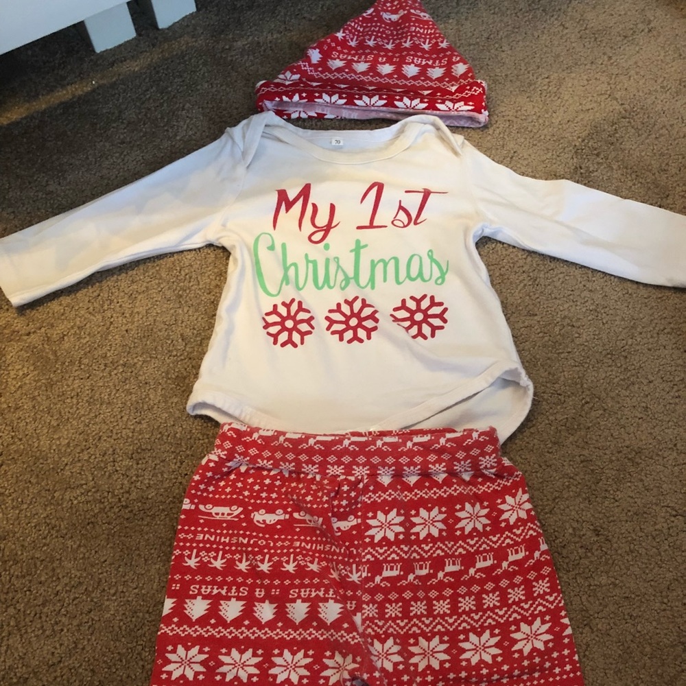 Christmas outfit for baby with hat